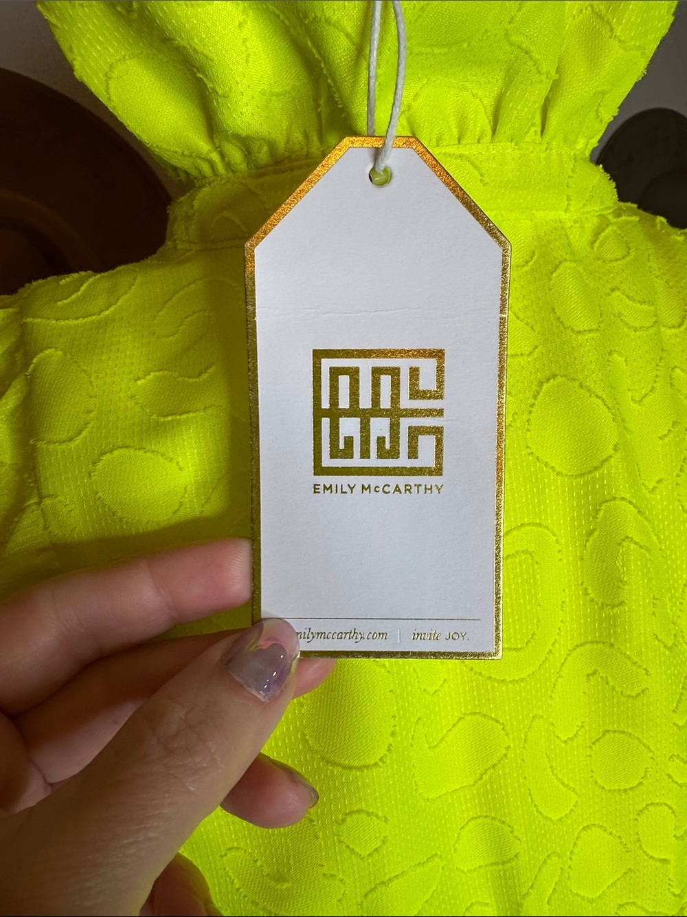 Emily McCarthy Neon Yellow Puff Sleeve Babydoll Dress - Picture 7 of 7